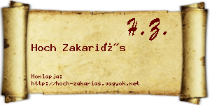 Hoch Zakariás névjegykártya